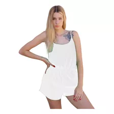 Enterito Vestido Mono Corto Short Musculosa Bolsillos Fresco