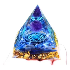 Orgonite Piramide Lápis Lazuli Metratom Esfera Azul, 5cm!