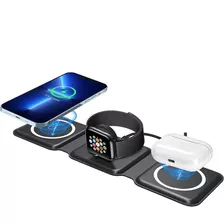 Cargador Inalambrico 3 En 1 Para iPhone AirPods Apple Watch