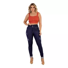 Calça Feminina Jeans C/lycra Detalhes Premium Modelo 2023