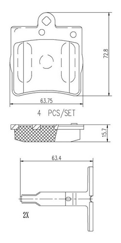 Set-4 Balatas Ceramica Traseras Slk230 2.3l L4 98 Al 00 Foto 2