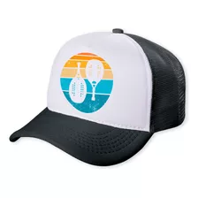 Boné Trucker Cinza Escuro Beach Tennis Raquetes