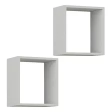 Kit 02 Nichos Mdf 25x25 Branco Decoração Sala Cozinha