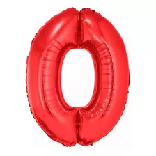 Balão Metalizado Número Vermelho 16pol 40cm 1und Cor 0