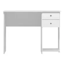 Mesa Para Escritório 2 Gavetas 1 Prateleira Branco 4115