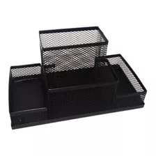 Organizador De Mesa Aramado Preto Porta Treco Caneta E Lápis