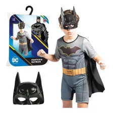 Fantasia Batman C/ Máscara E Capa Infantil Roupa Super Herói