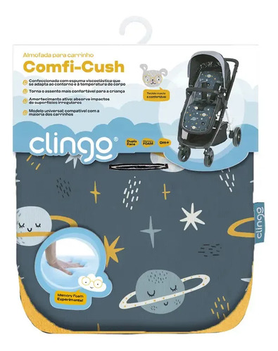 Almofada Para Carrinho De Bebe Comfi Cush Clingo Azul-escuro