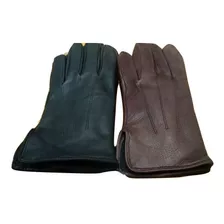 Guantes Cuero Cabritilla Con Polar Negro Marrón Guns Leather