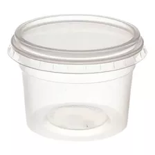 Pote Descartável Redondo C/ Tampa Transparente 140ml - 25un