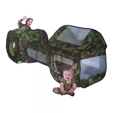 Toca Túnel Barraca Infantil 3 Em 1 Camuflada. Pronta Entrega