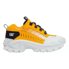 Tenis Bota Caterpillar Intruder Amarillo Y Blanco De Hombre