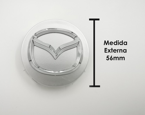 4 Tapas Para Rin 56mm Mazda 3 5 6 Cx3 Cx5 Cx7 X4 Silver Foto 3
