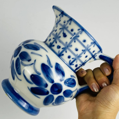 Bule Porcelana Monte Sião Azul Floral Vintage 16cm Azul 3