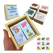 Jogo Da Memória Animais Com 40 Peças Brinquedo Alfabetização