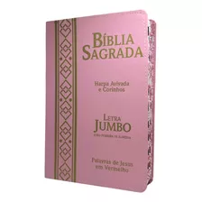 Bíblia Sagrada Feminina Com Índice E Harpa Capa Dura Letra Jumbo Arc - Vintage Floral