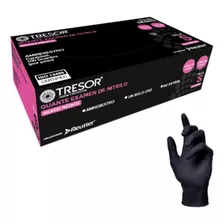 Guantes De Nitrilo Negro Marca: Tresor Cja X 100 Unidades