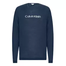 Suéter Calvin Klein Tricot Liso Institutional Azul Marinho