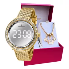 Relógio Feminino Champion Dourado Original Luxo + Pulseira