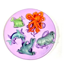 F142 Molde De Silicone Fundo Do Mar Confeitaria Biscuit