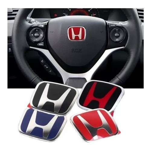 Emblema Negro Para Volante Honda Civic 2006-2018 Foto 4