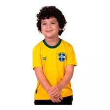 Camisa Infantil Brasil Copa Do Mundo - Oficial Licenciada