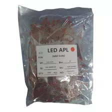 Led 3mm, Vermelho, Difuso, 600-800mcd - Kit C/ 1.000 Pçs