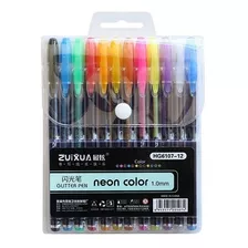 Lápices Gel Metalizados Neón 12 Colores