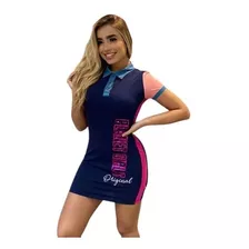 Vestido Polo Planet Girls Letreiro Paête Azul Marinho