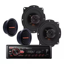 Combo Estereo Pioneer Mvh-s215bt Parlantes 5 Jbl + Tweeters