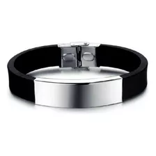 Pulseira Bracelete Masculina Aço Inox Identificação Idosos 