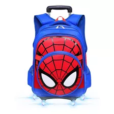 Spider-man Mochila Escolar Trolley Niños 6 Ruedas Luminosas