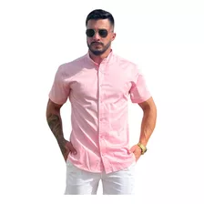 Camisa Manga Curta Gola Padre Para Homens Modernos