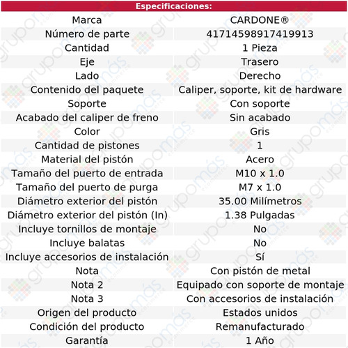 1 Mordaza De Freno C/soporte Trasero Der Millenia 95 Al 02 Foto 5