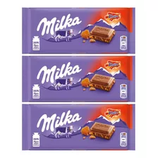 Kit 3 Chocolate Milka Daim - Com Cristais De Caramelo 100g