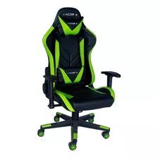 Cadeira Gamer Executiva Reclinável Em Couro Imediato Cor Verde Material Do Estofamento Couro Sintético