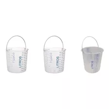 Kit Balde Graduado Alça Transparente 1un De 20l / 2un De 12l