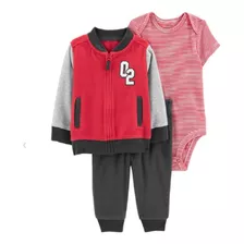 Conjunto Carter´s Chaqueta Roja Universitaria 3pz