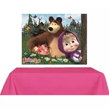 Kit Decoração Festa Masha E O Urso * Painel + Toalha De Mesa