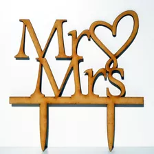 Cake Topper 19 Cm - Mr & Mrs- Para Torta De Boda Casamiento