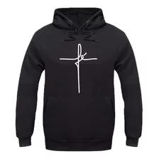 Moletom Feminino Fé Religioso Cruz Catolico Blusa Frio