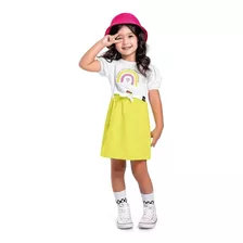 Vestido Infantil Fakini Tamanho 2 Neon Verão 