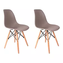 Cadeira De Jantar Empório Tiffany Eames Dsw Madera, Estrutura De Cor Cinza, 2 Unidades