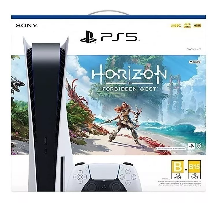 Sony Playstation 5 825gb Horizon Forbidden West Bundle Color Blanco Y Negro