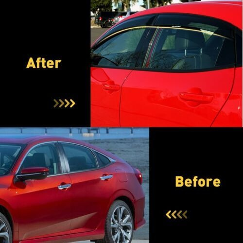 4 For 2017-2021 Honda Civic Hatchback Window Visors Rain  Mb Foto 8