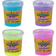 Kit 4 Slime Colorido Glitter Massinha Puxa Puxa 200g