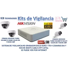 Sistema De Seguridad Hikvision 4 Cámaras Hd 1080p 