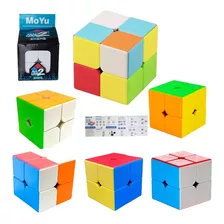 Kit 6 Cubo Mágico 2x2x2 Moyu Profissional Stickerle Promoção