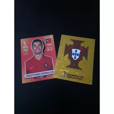 Mundial Qatar 2022. Figurita De Ronaldo + Escudo De Portugal