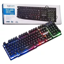 Teclado Gamer Com Luz Rgb Português Brasil Exbom Bk-152c